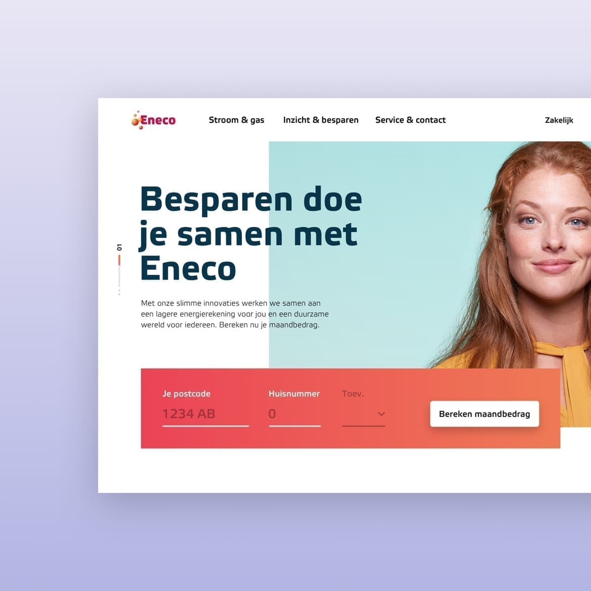 screenshot of the eneco website