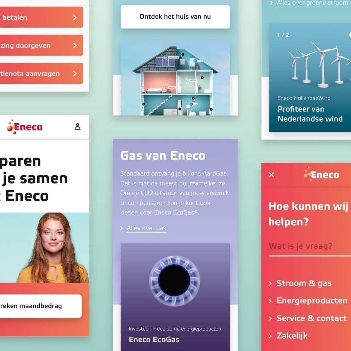 screenshot of the eneco website