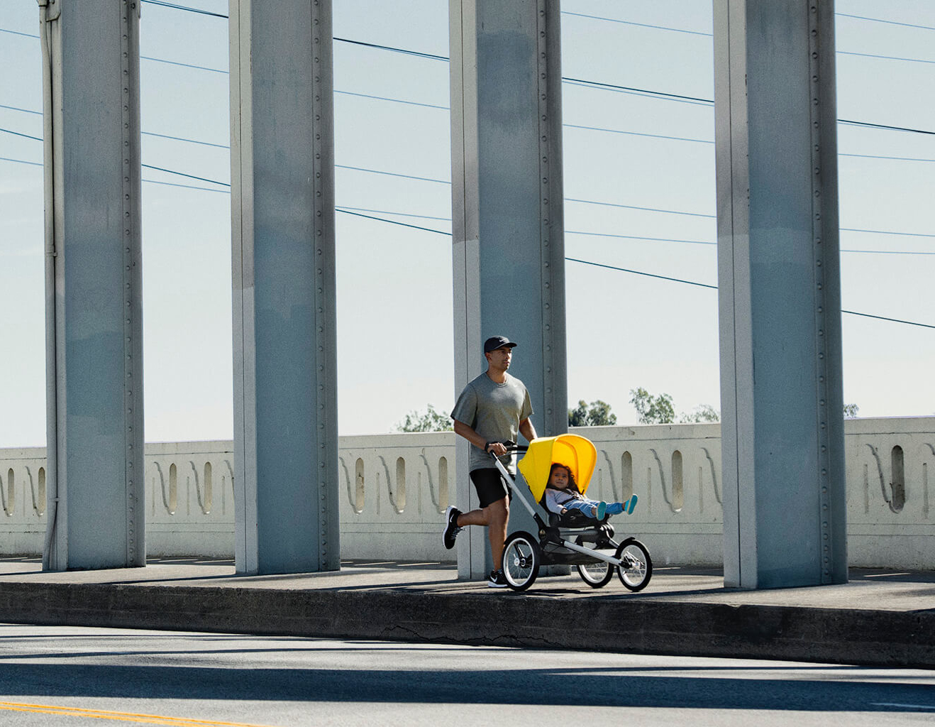 Runner exercising with a stroller