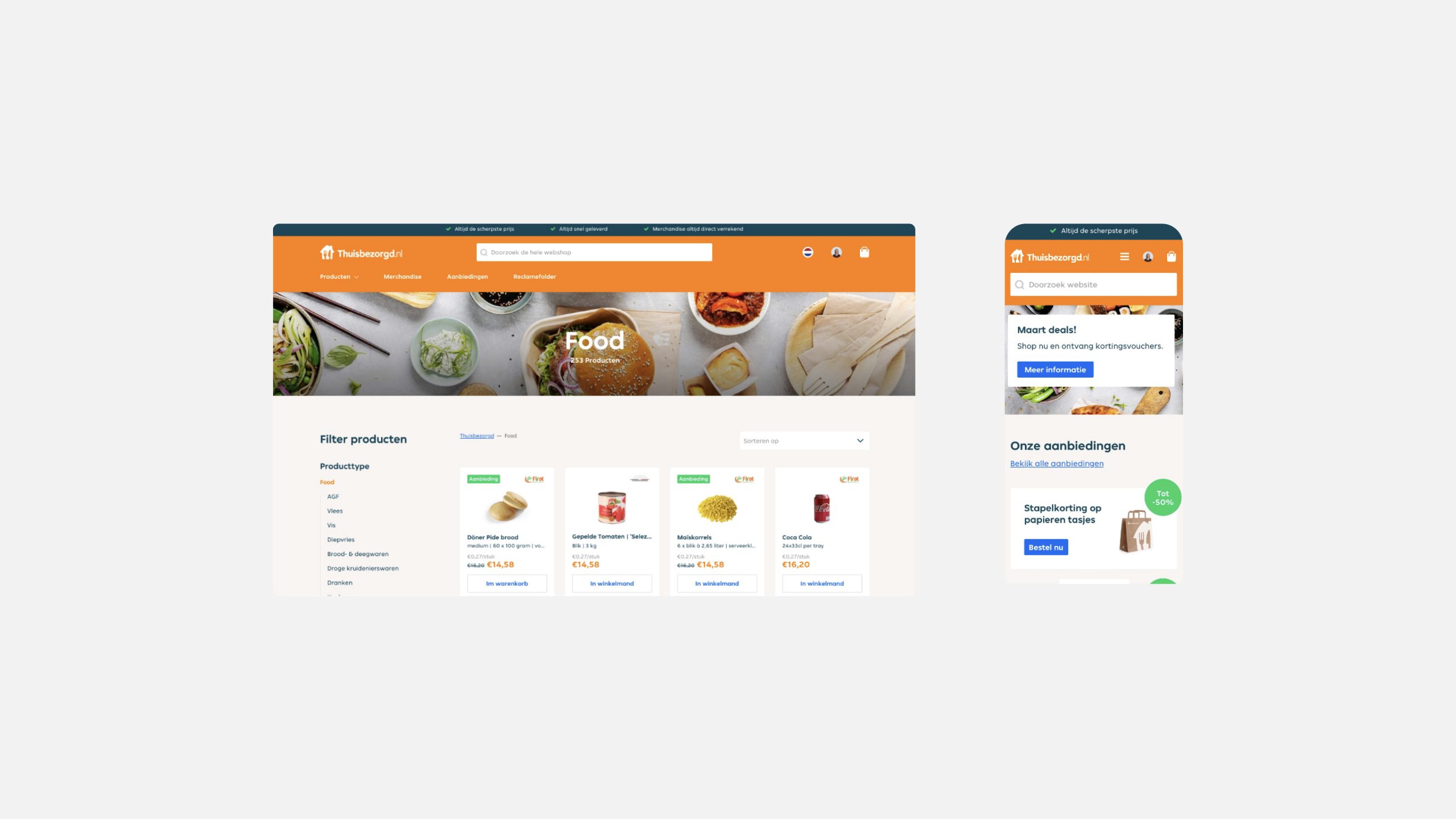 screenshot of just eat's website