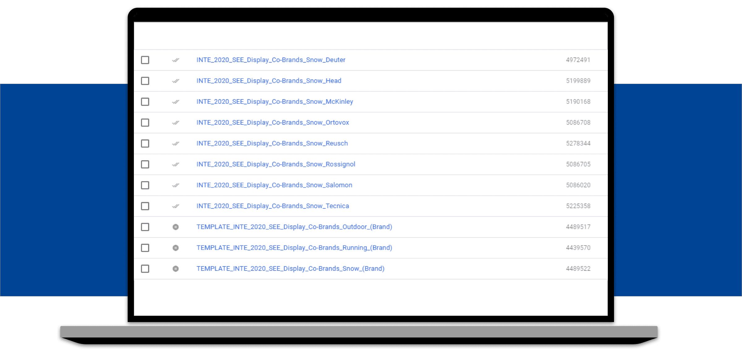 laptop screen showcasing intersport categories