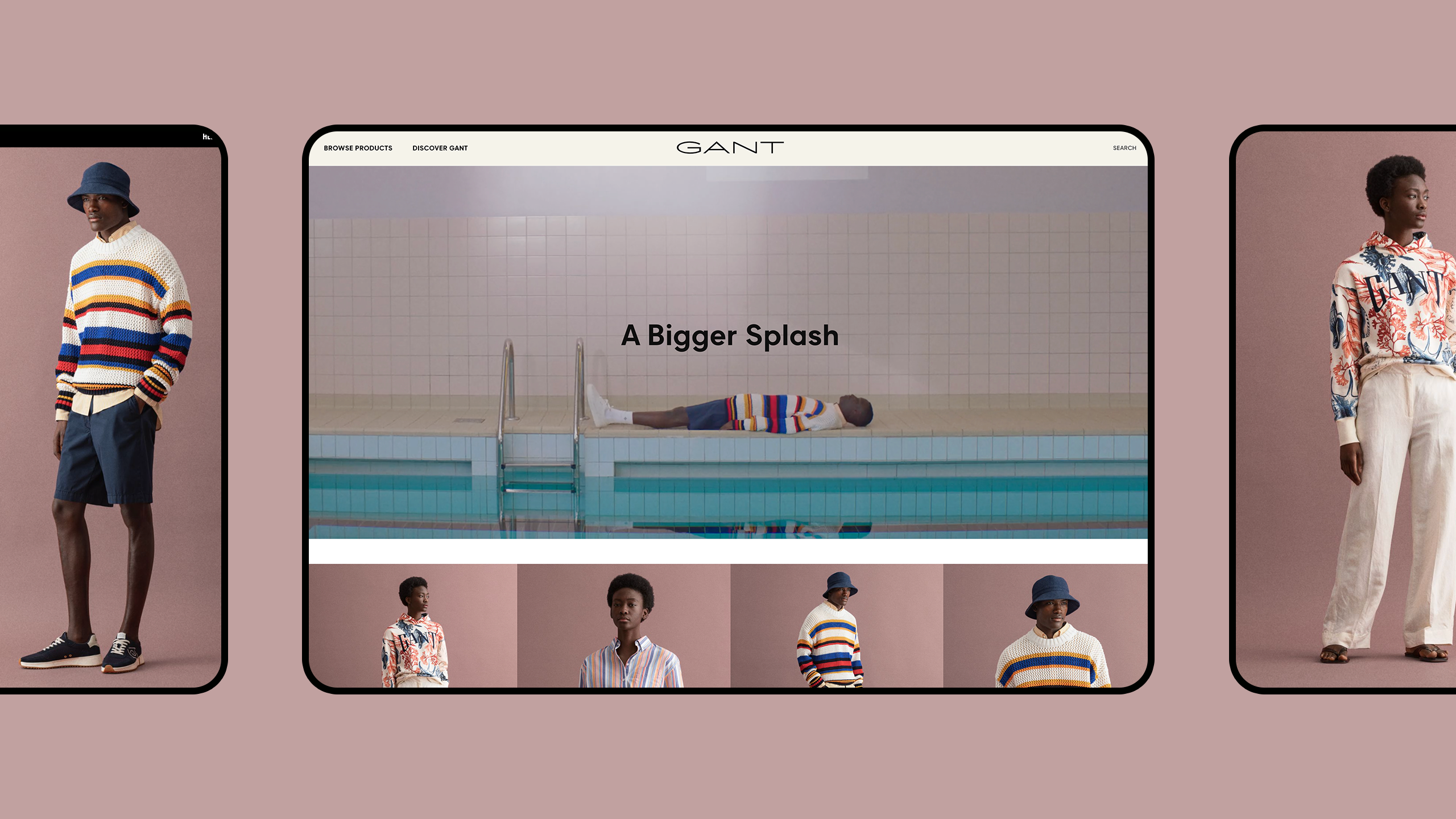 Screen portraying Gant website