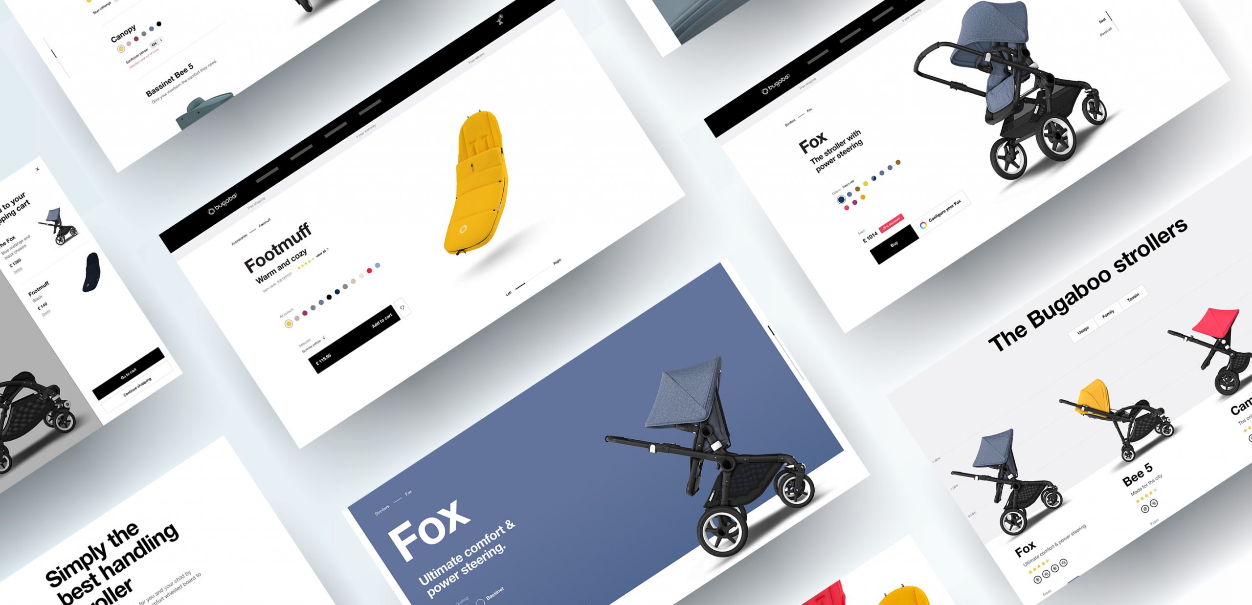 Different shots of bugaboo webpage