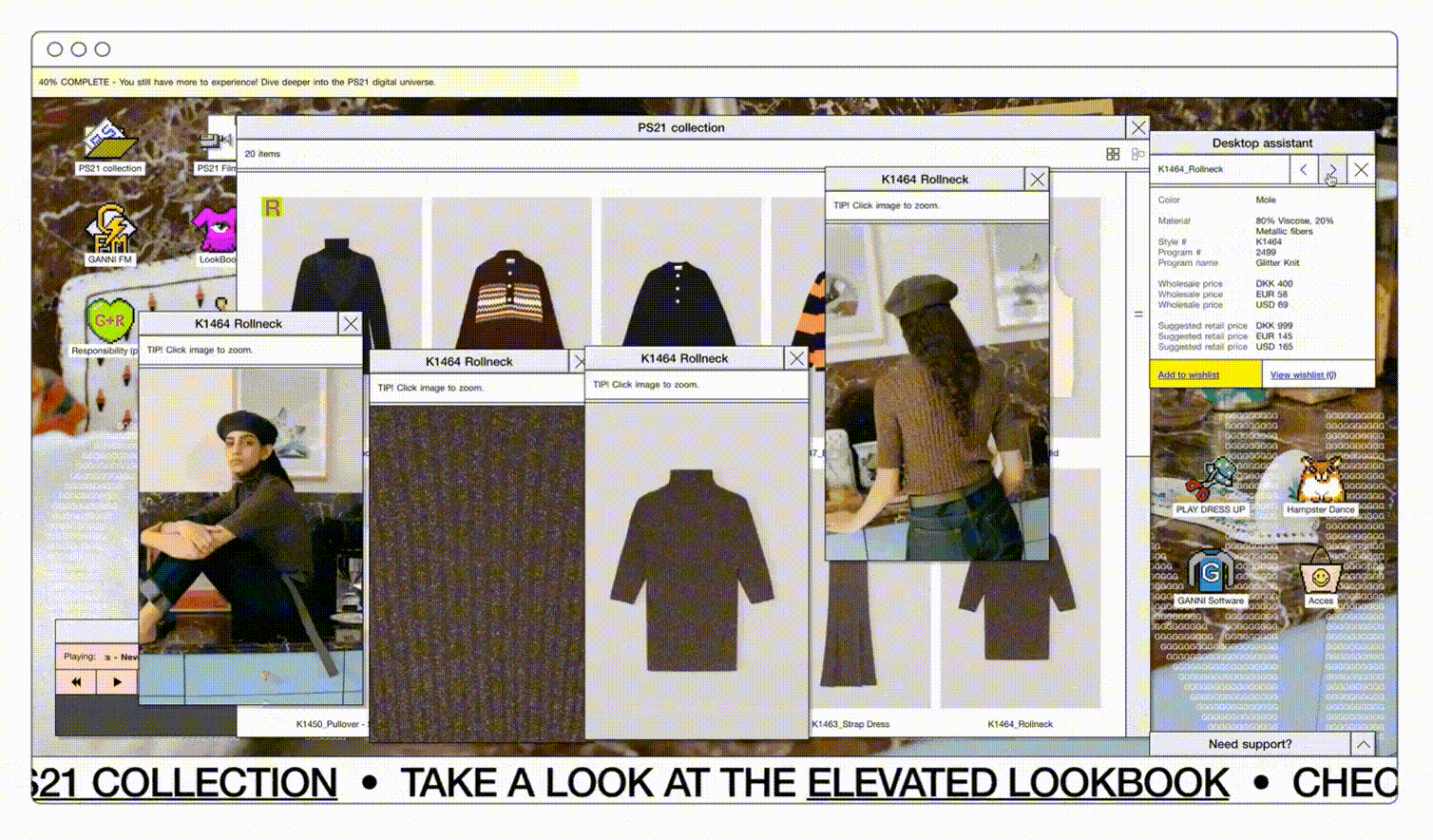 gif of the ganni lookbook builder
