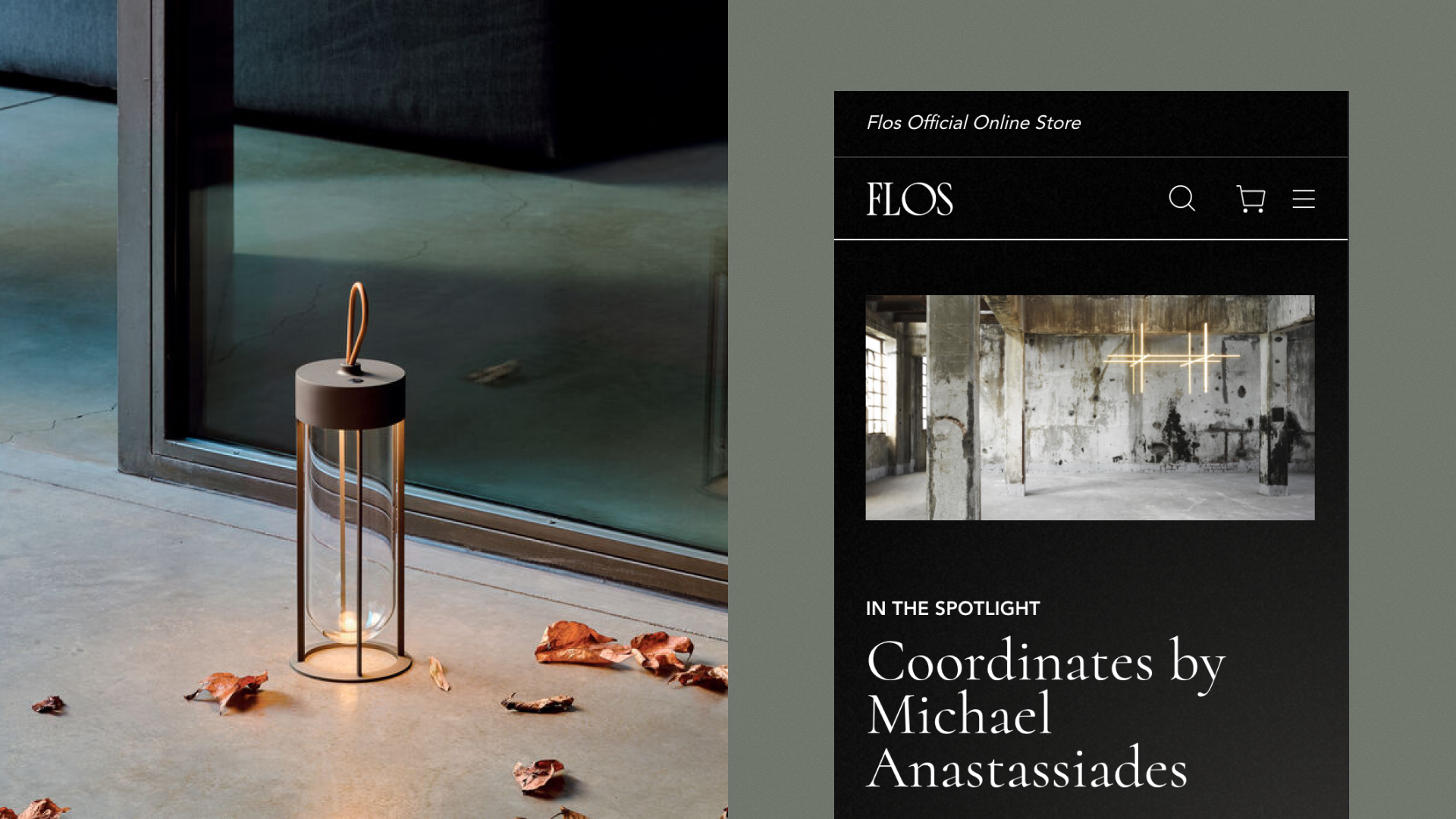 Flos website's shot
