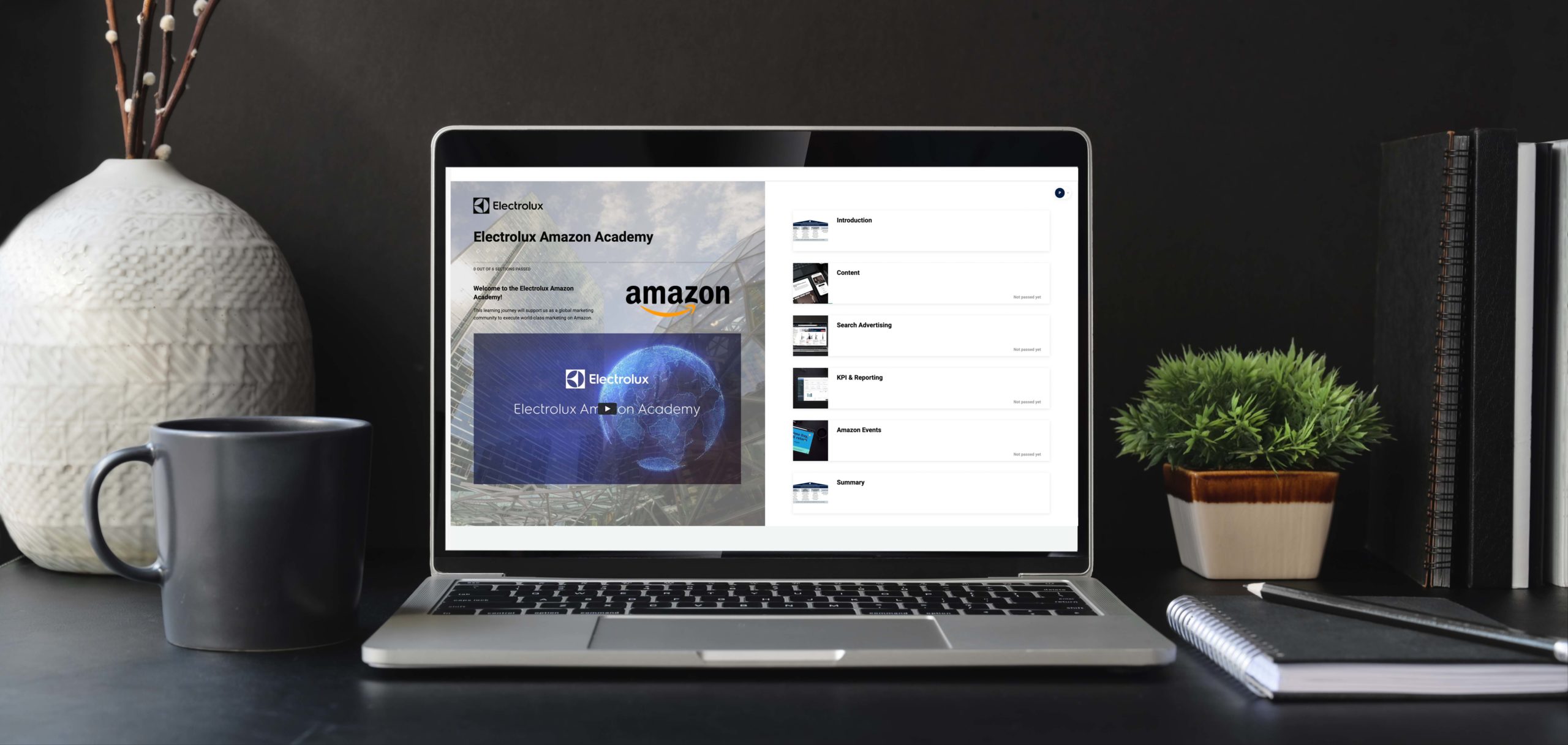 Laptopp showcasing Electrolux's website