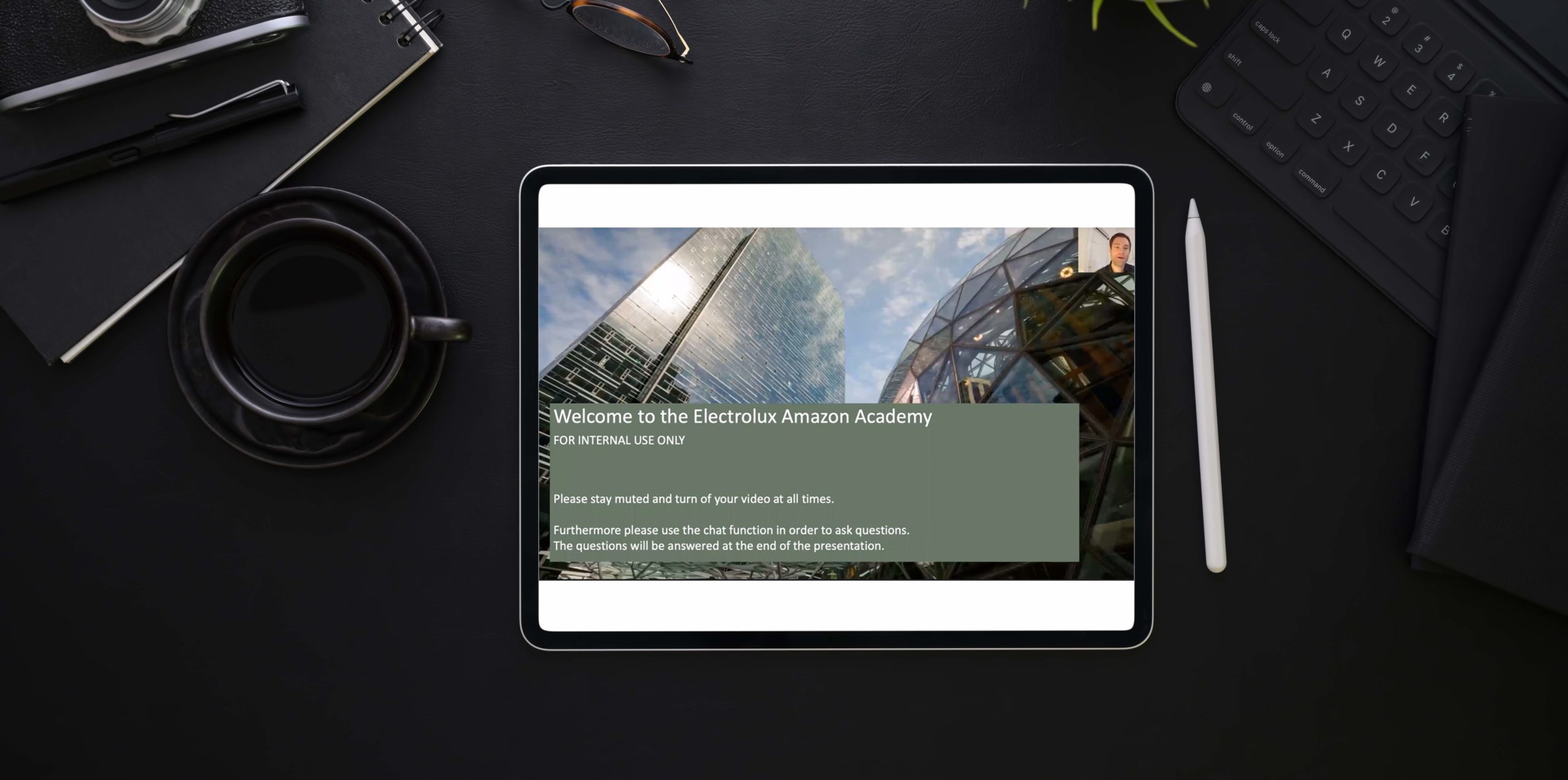 Tablet showcasing Electrolux's website