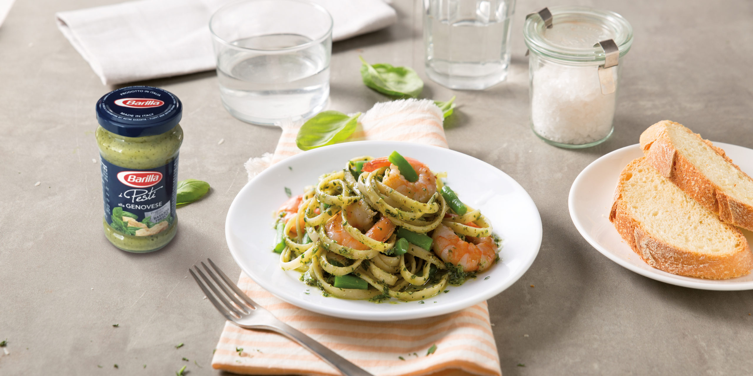 pasta with barilla pesto