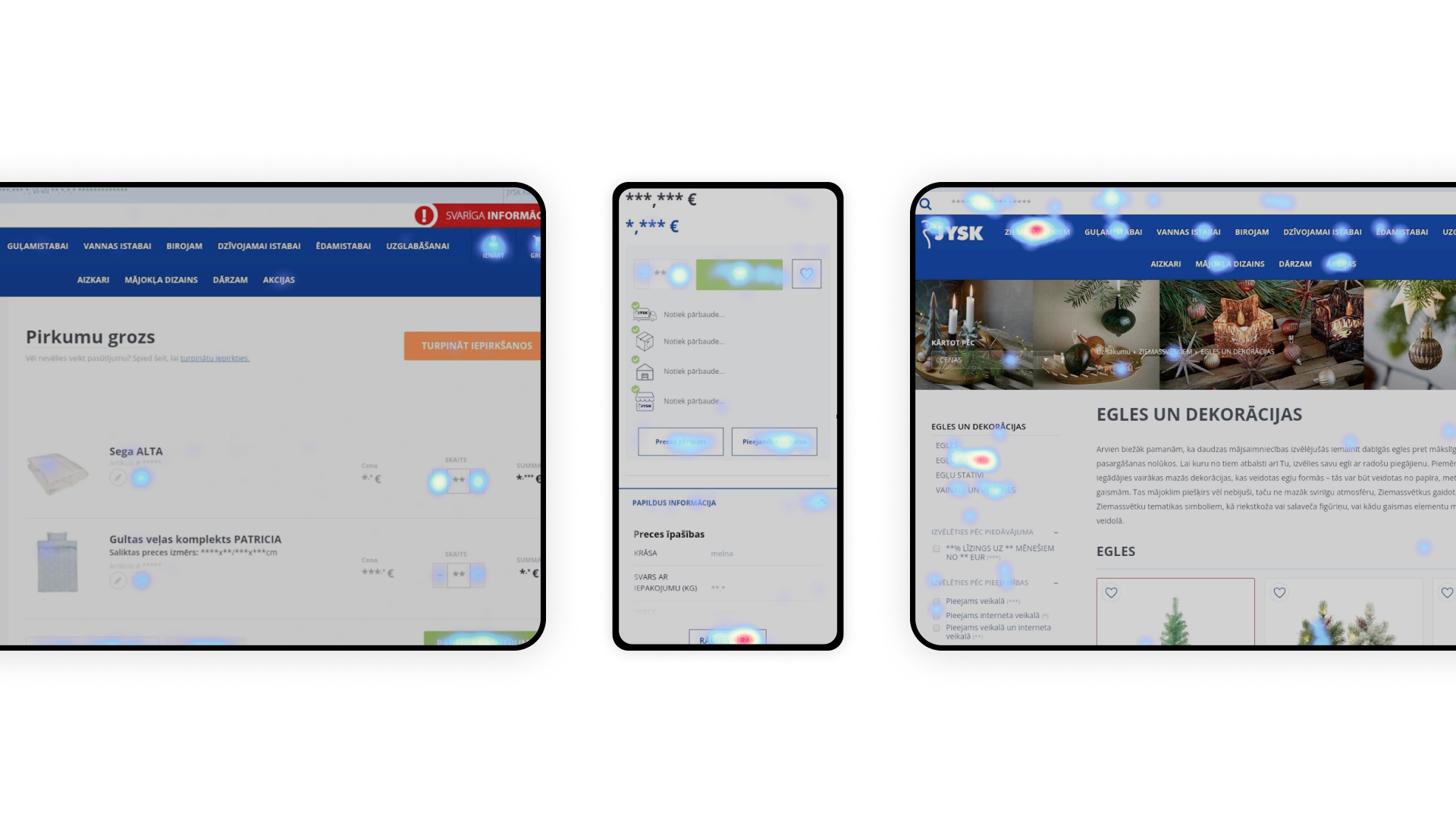 Jysk Baltics Website in different devices