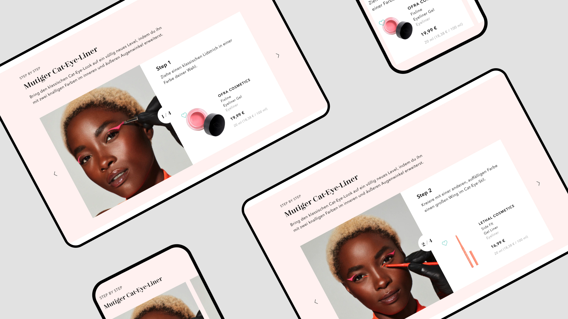 Douglas website shown in different screens