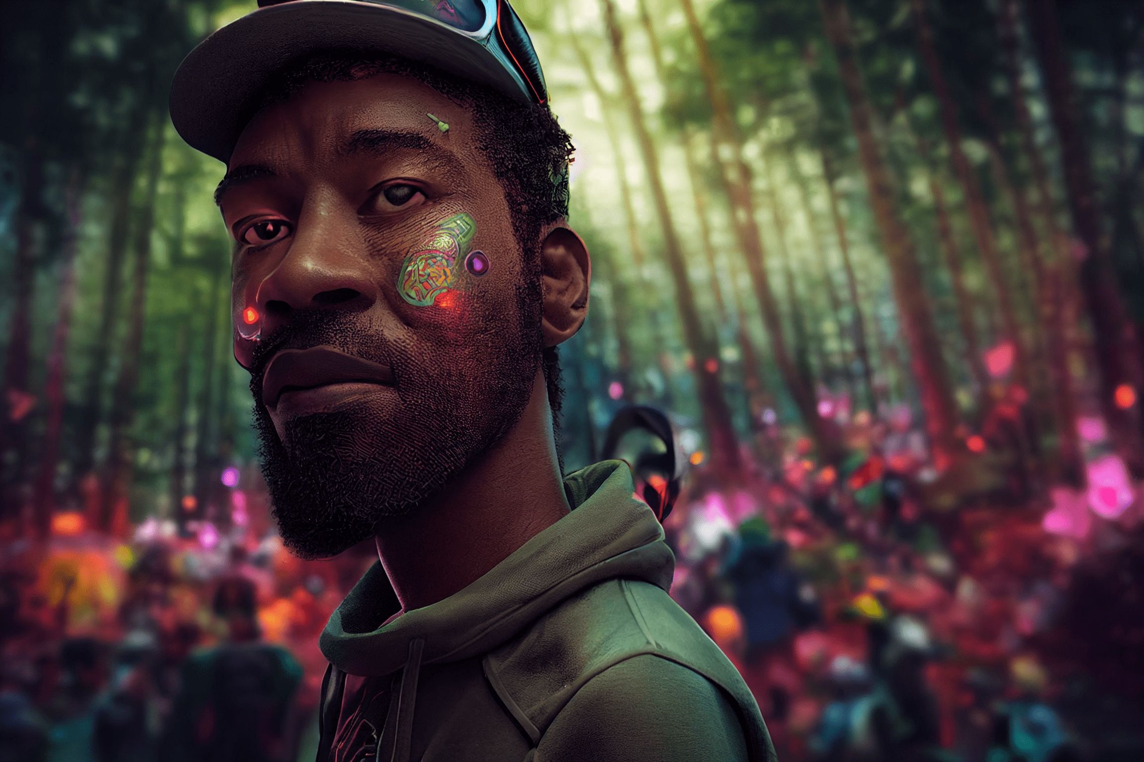 AI Art man at festival