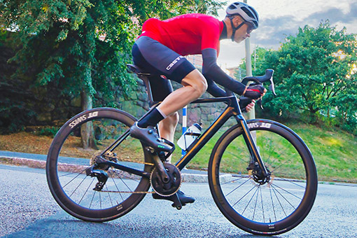 person riding a bike