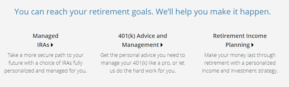 Reach your retirement goals advertisement. 