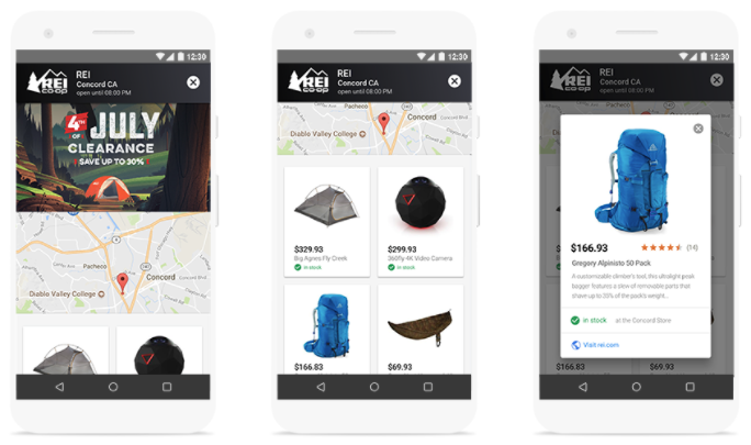 REI maps, showing camping tools, where to buy the backpack