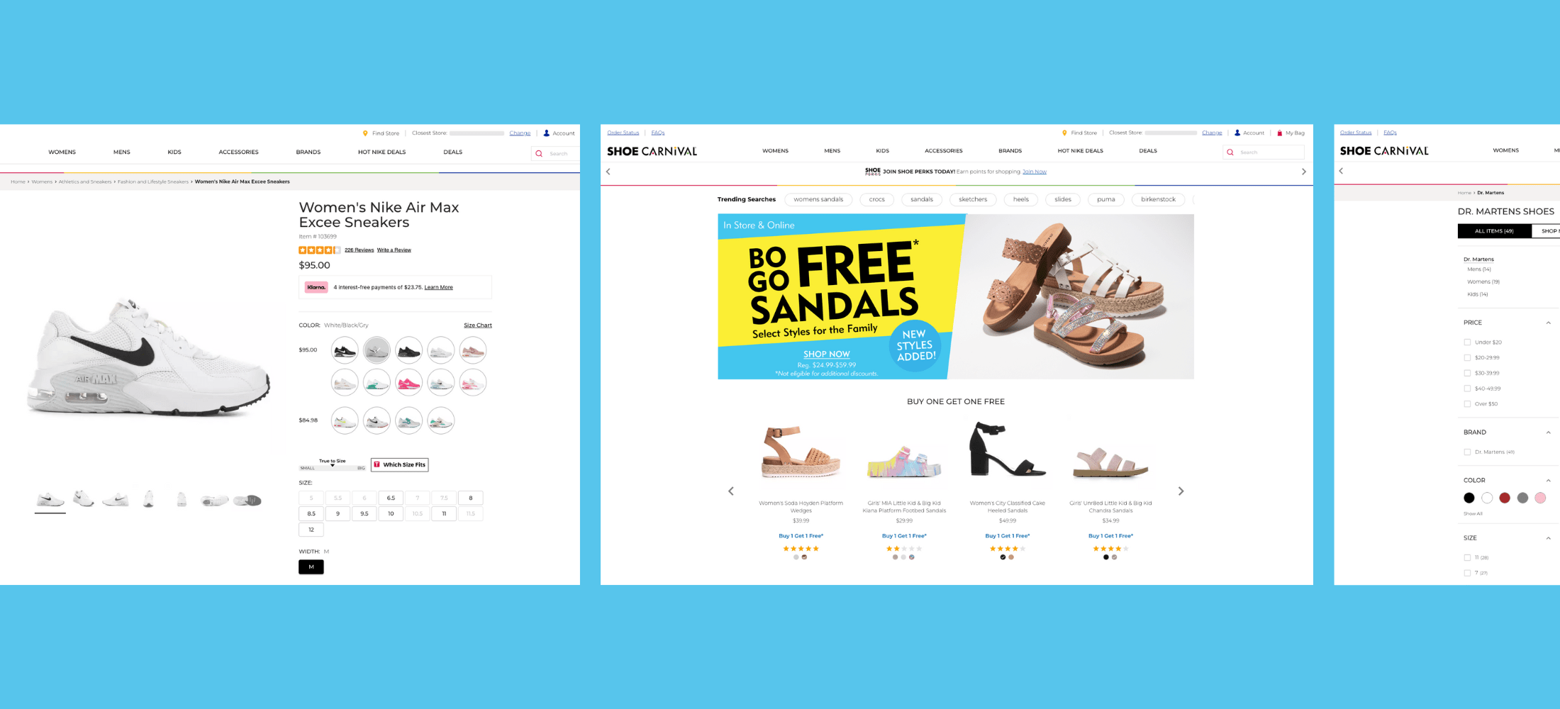 show carnival e-comm web ui