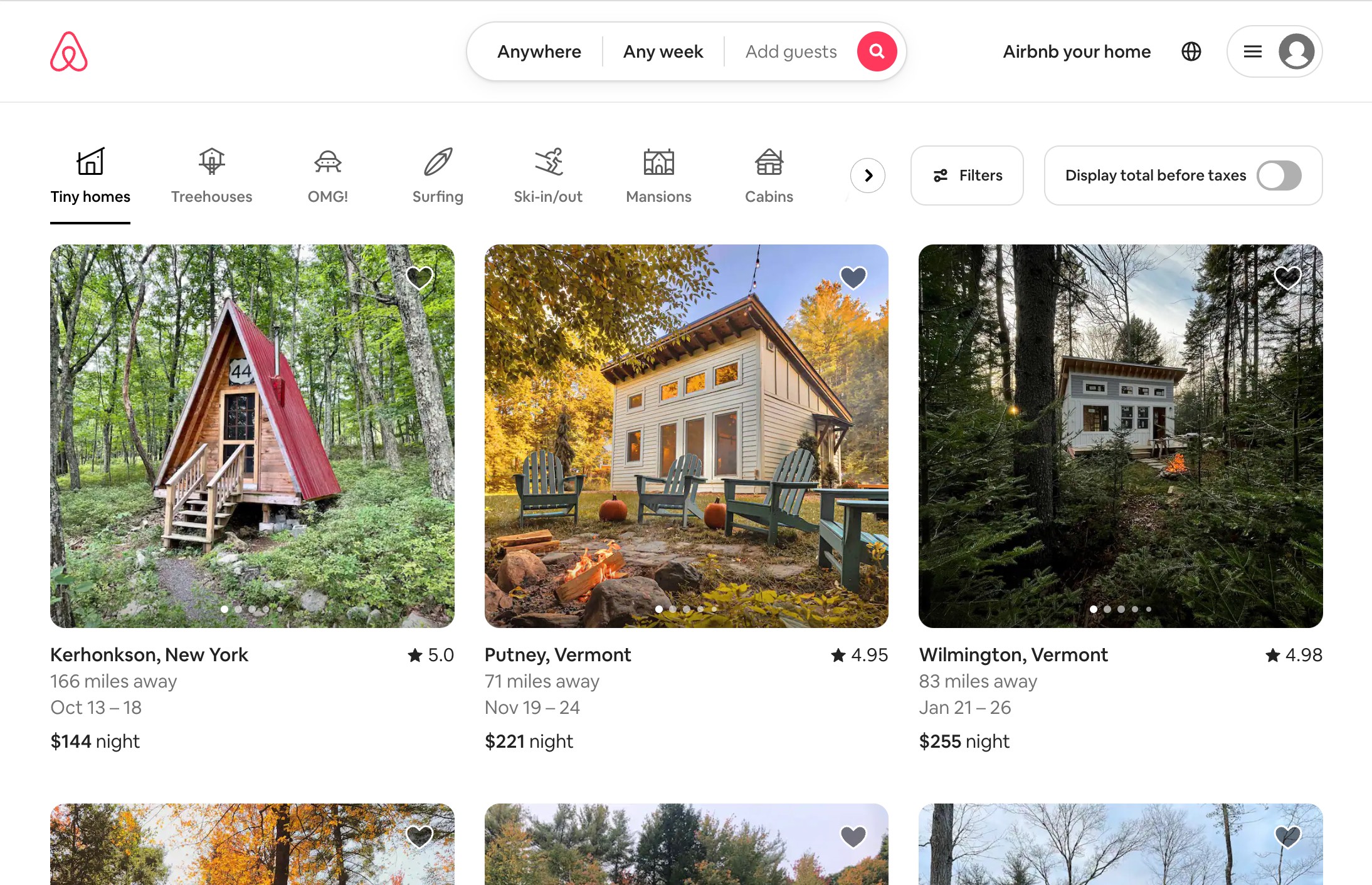 Airbnb categories 