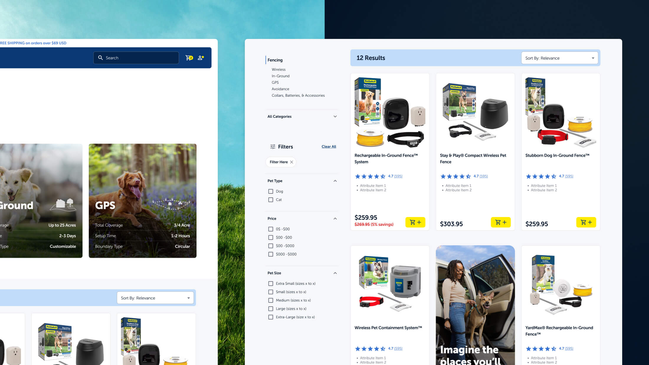 Petsafe's ecommerce User Experience desktop