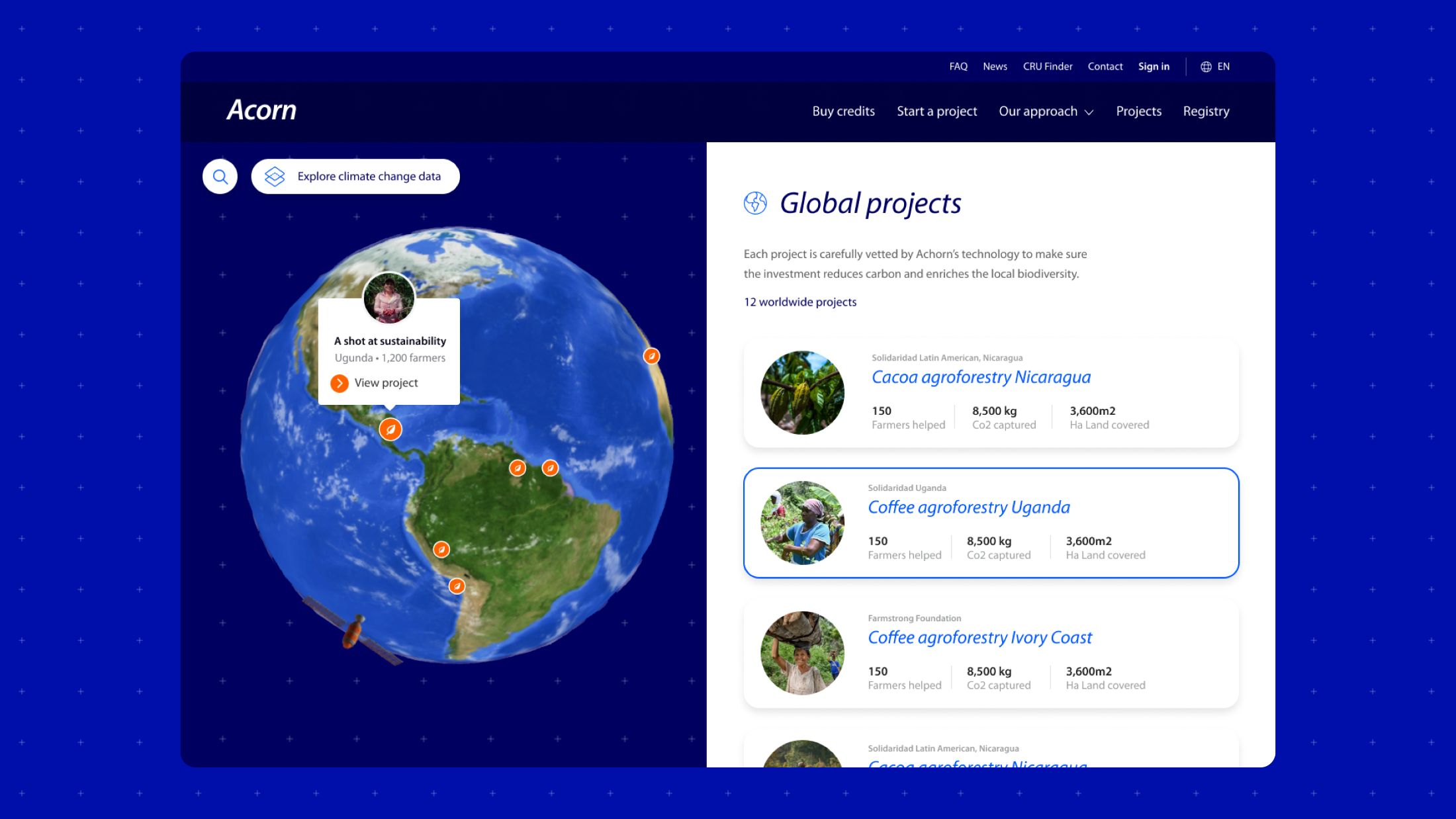 Acorn by Rabobank - website work carbon view closer