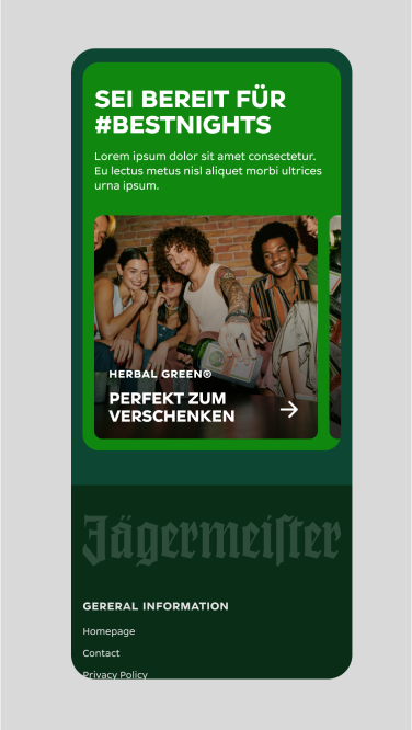 Jäegermeister app layout