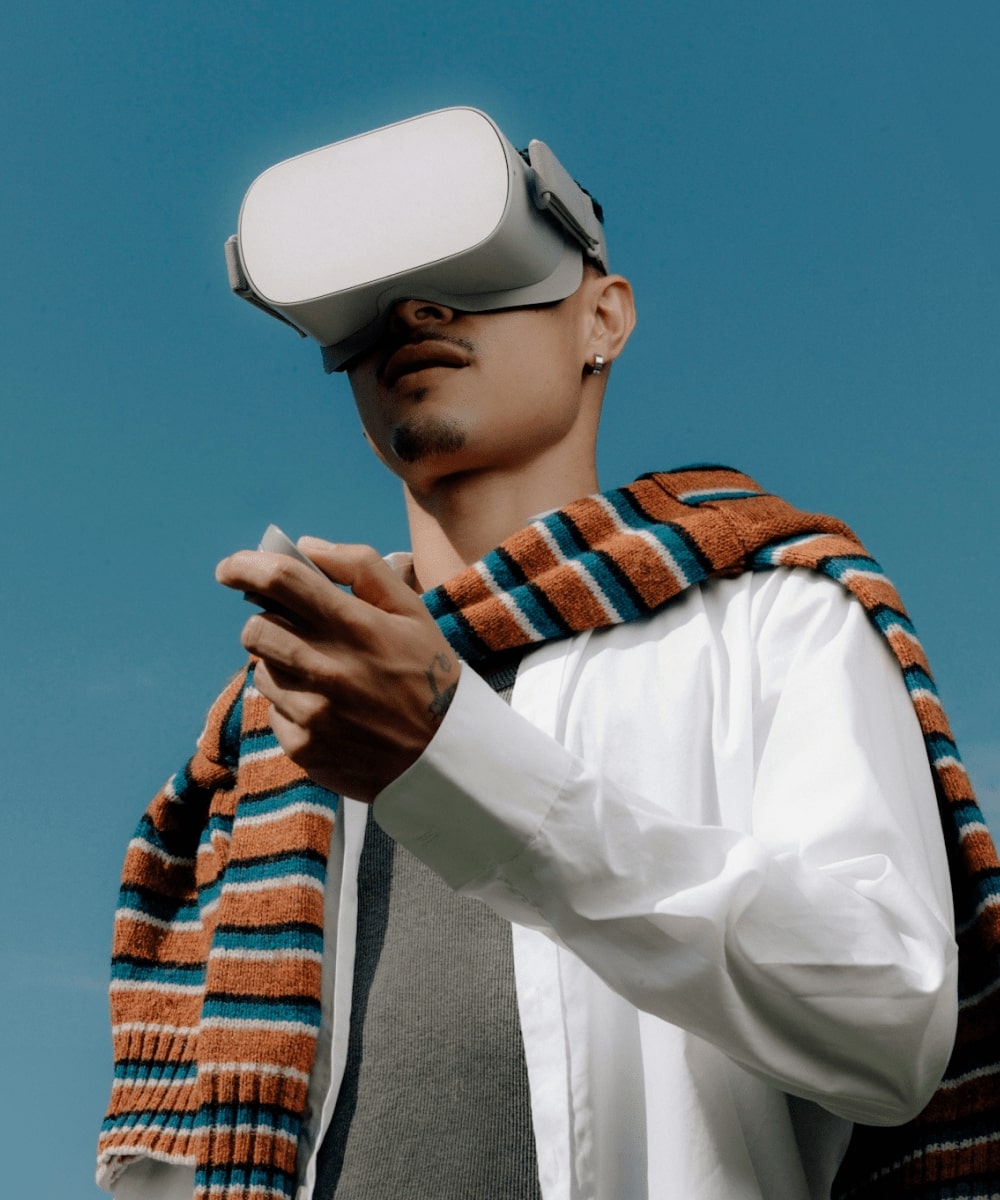 Man wearing VR headset