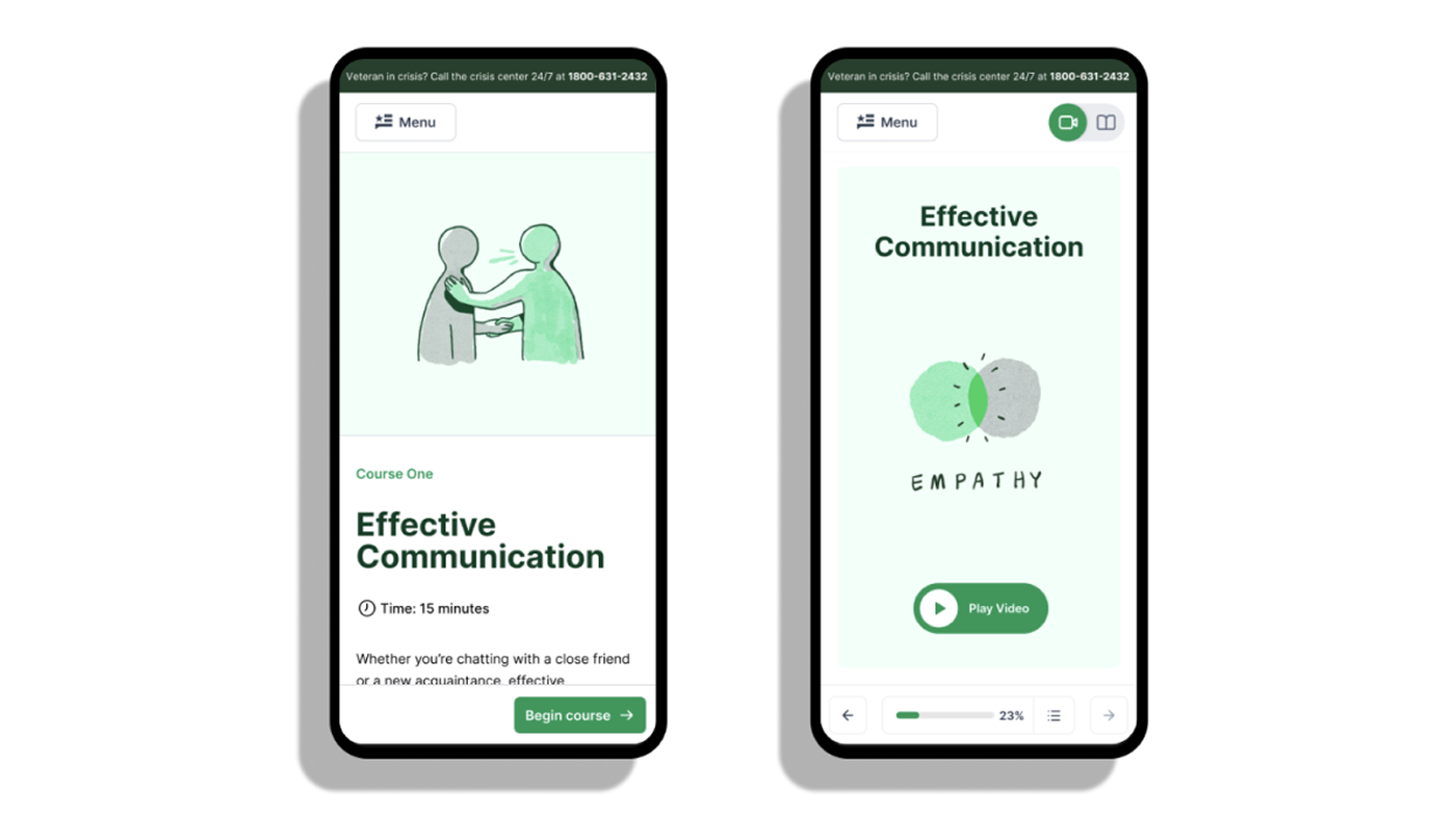 Two phones showcasing the app