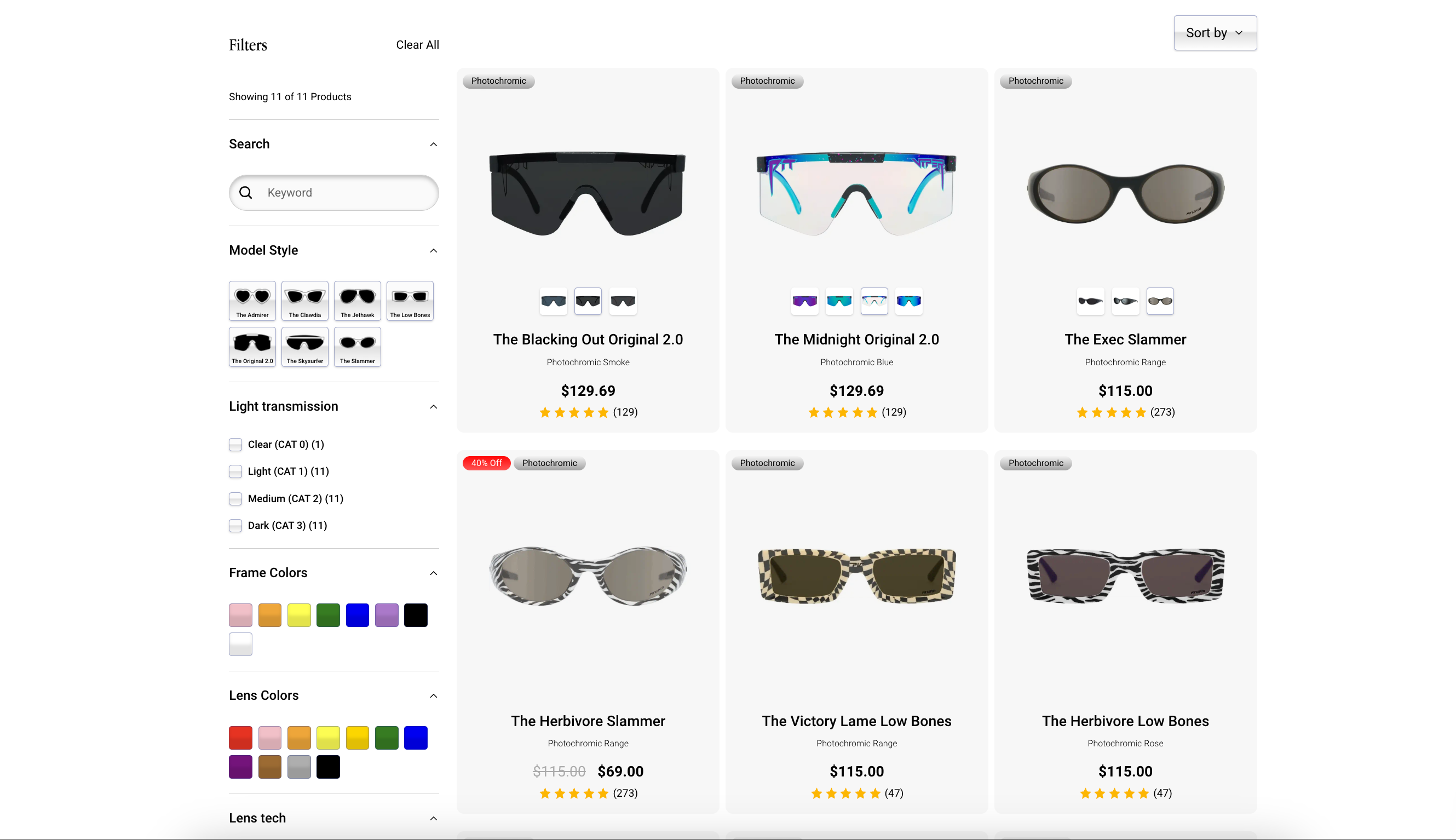 Pit Viper Shopify site
