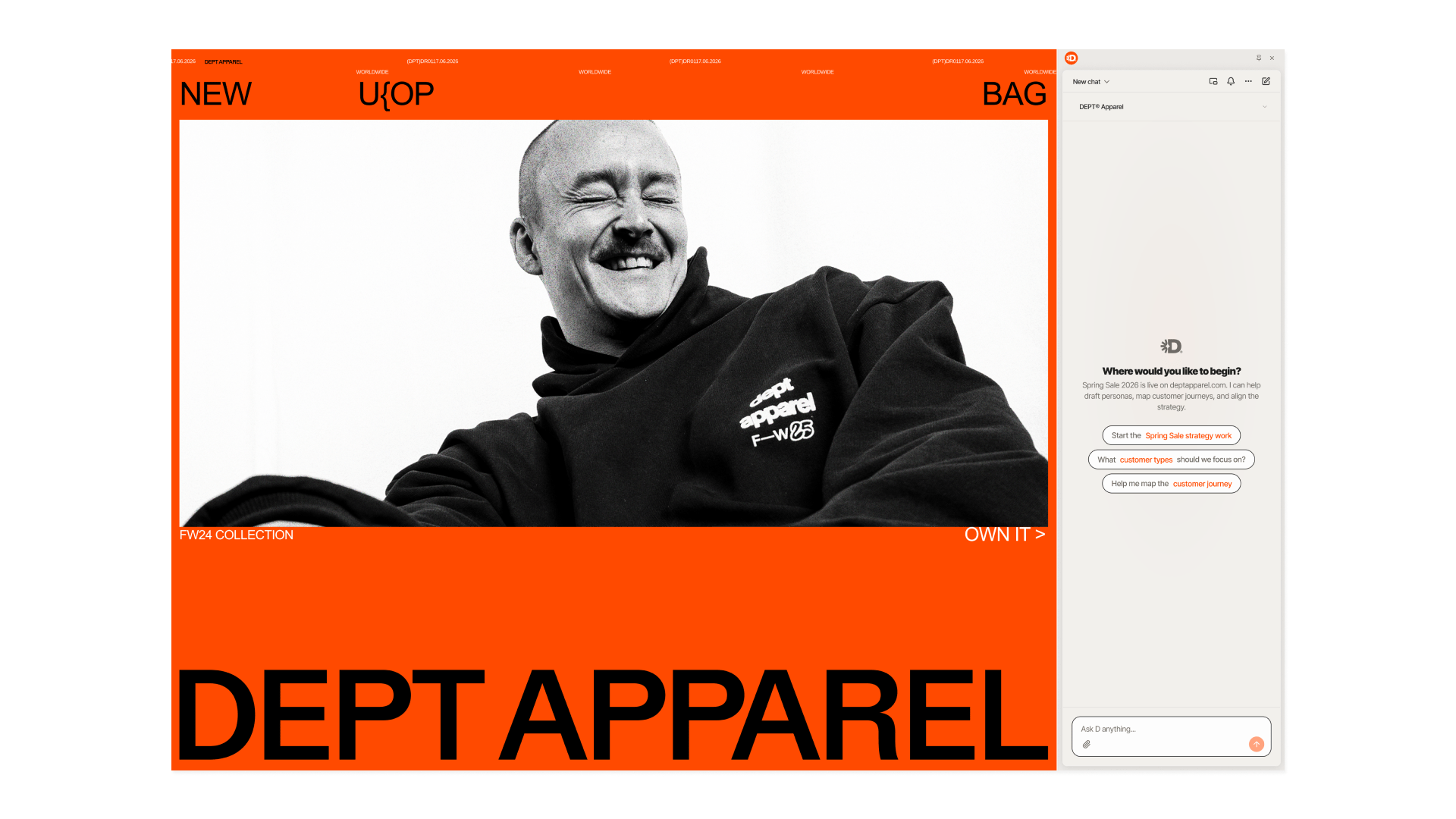 Deptify screenshot across website